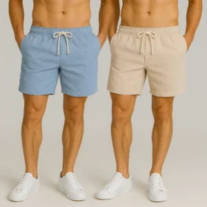 Kit 2 shorts linho